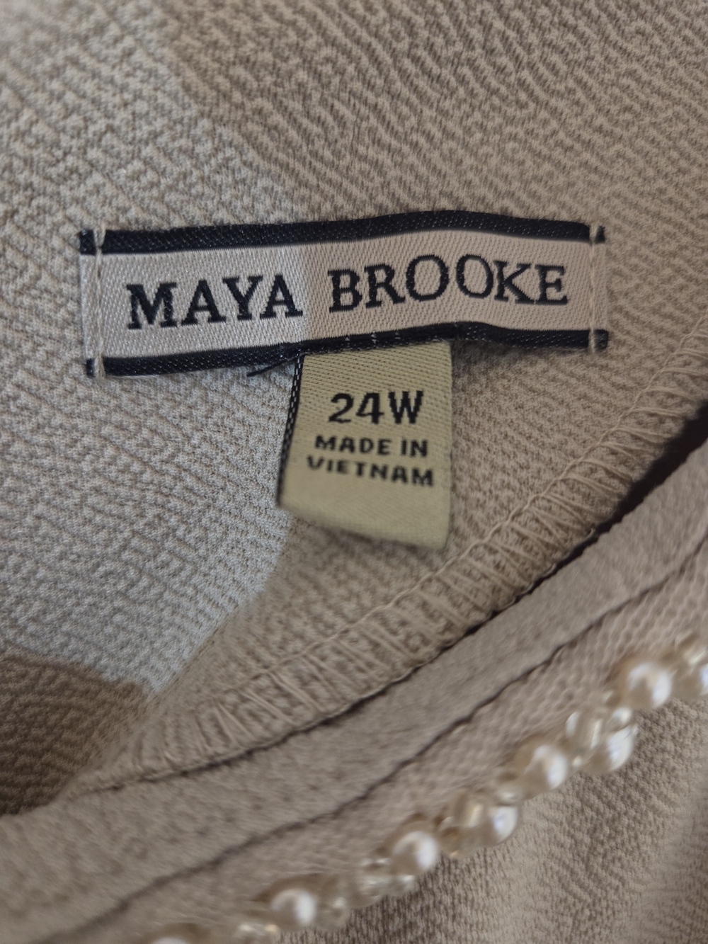 Maya Brooke Beige Lace Overlay Dress - Picture 11 of 12